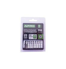 Біта Apro - PH2 x 25 мм хром (10 шт.) (309105)