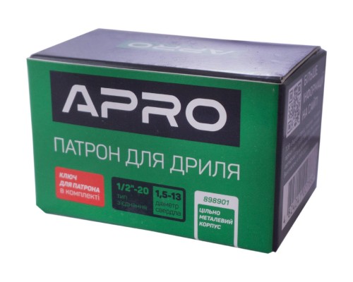 Патрон для дрилі з ключем Apro - 1/2 x 20 x 1,5-13 мм