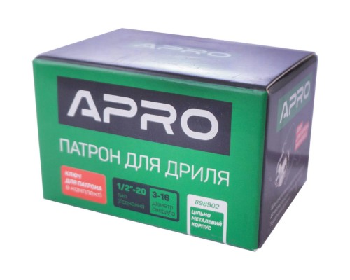 Патрон для дрилі з ключем Apro - 1/2 x 20 x 3-16 мм