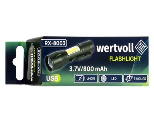 Фонарь ручной Vertvoll - 2LED (1COB) x 1Вт Li-ion